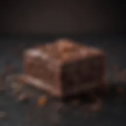 Rich texture of unsweetened dark chocolate