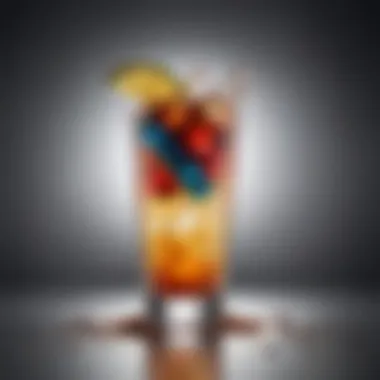 Artistic Presentation of Light Bar Drink Artistic presentation of a creative light bar drink variation