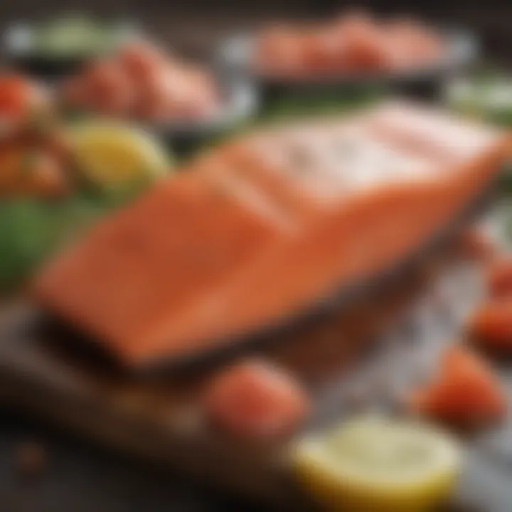 Nutritional benefits of organic salmon displayed