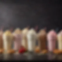 A vibrant array of Chick-fil-A shake flavors showcasing their diversity
