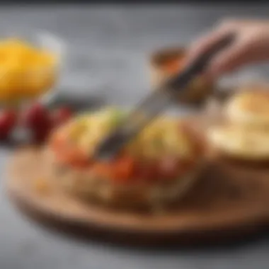 Versatility of Small Tongs in Culinary Tasks Small tongs in use, showcasing their versatility in various culinary tasks.