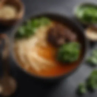 Rich Textures of Miso Paste and Fresh Ingredients Close-up of miso paste and fresh ingredients highlighting their textures