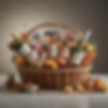 A visually stunning gift basket featuring an assortment of culinary delights