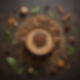A close-up view of chai tea ingredients arranged beautifully
