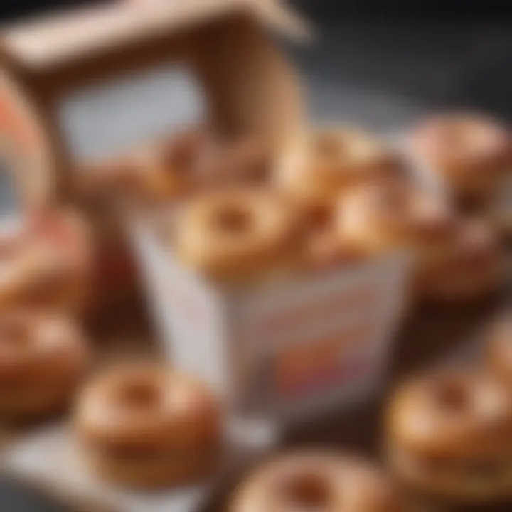 A close-up of Dunkin donuts in a takeout box