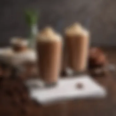 Keto Cocoa Shake Recipe Notes A beautifully crafted keto cocoa shake alongside a notepad and pen for recipe notes