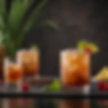 Vibrant Mai Tai cocktail garnished with fresh fruit