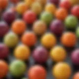 An array of colorful mocktail bombs displayed elegantly