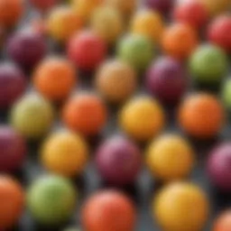 An array of colorful mocktail bombs displayed elegantly