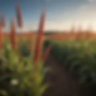 A sustainable farm landscape demonstrating sorghum cultivation practices.