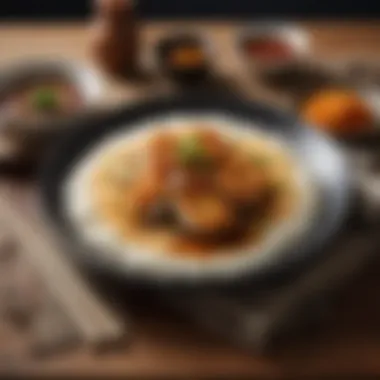 Japanese Dining Experience with Chicken Katsu A serene Japanese dining table setting featuring chicken katsu and sauce, showcasing its cultural significance.