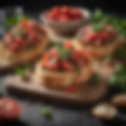 A vibrant array of fresh ingredients for bruschetta