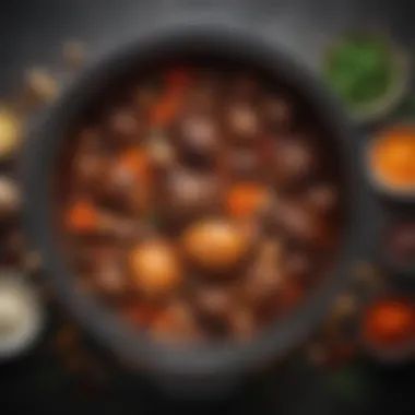 Ingredients for Flavorful Slow Cooked Dishes Showcasing various ingredients for slow cooking