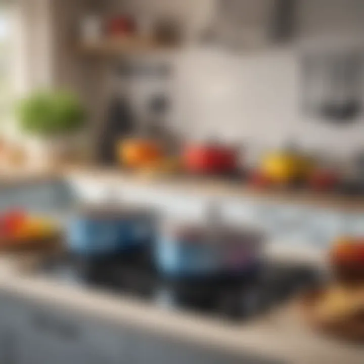 Rainbow Cookware in a Kitchen Setting