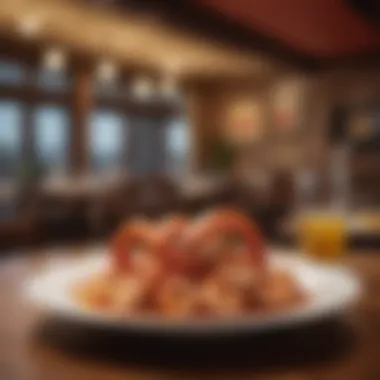 Dining Atmosphere An overview of a Red Lobster restaurant ambiance during the Endless Shrimp promotion
