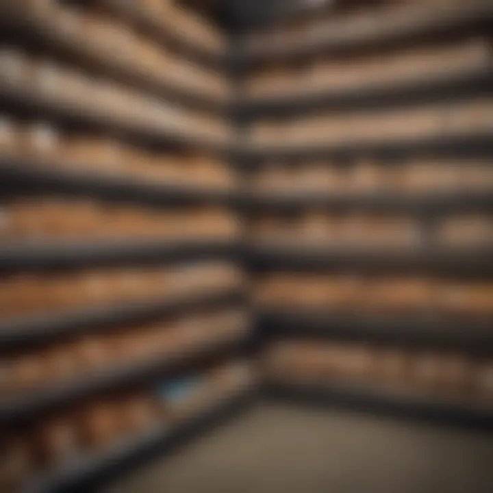 A well-maintained storage management system for bakery ingredients.