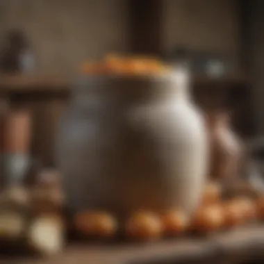Historical stone crock used in traditional pickling