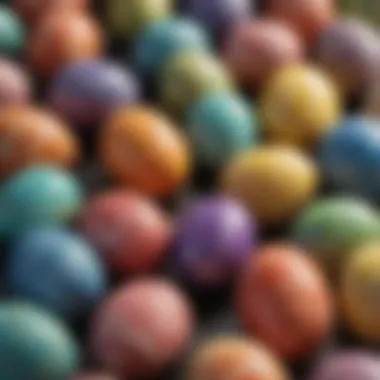 Creative patterns on Easter eggs using innovative dyeing techniques