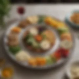 Traditional Seder Plate with symbolic foods