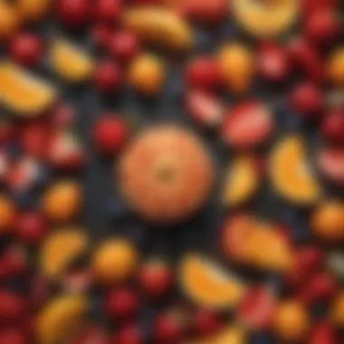 Artistic Fruit Garnishes An artistic arrangement of fruit garnishes