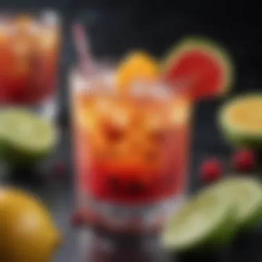 Close-up of a refreshing fruit cocktail