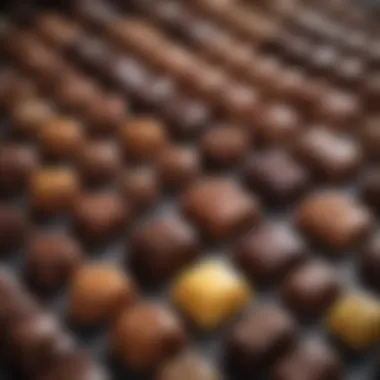 Gourmet Chocolate Variety Showcase A variety of gourmet chocolates displayed beautifully