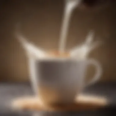 Perfectly Frothy Milk for Coffee Close-up of frothy milk being poured into a coffee cup, illustrating the texture and consistency achieved