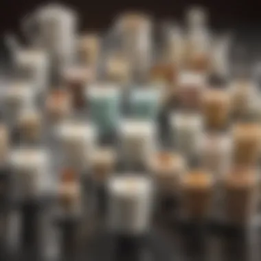 Variety of Milk Steamers and Frothers An array of different models of milk steamers and frothers arranged creatively, highlighting their variety