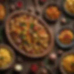 A medley of colorful potato dishes arranged elegantly on a wooden table.