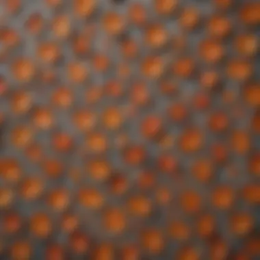 Close-up of unique placemat textures