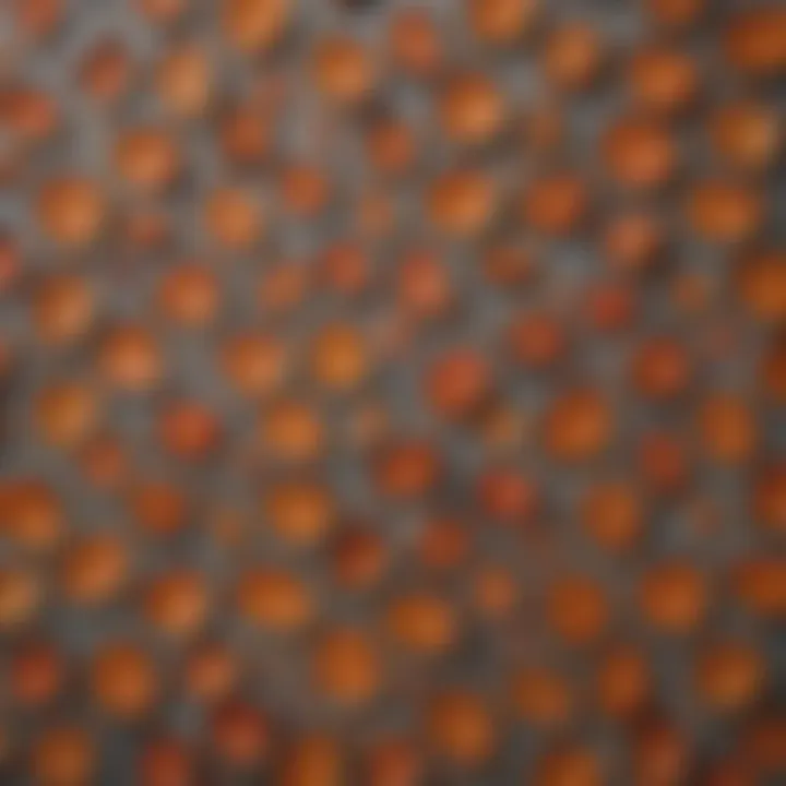 Close-up of unique placemat textures