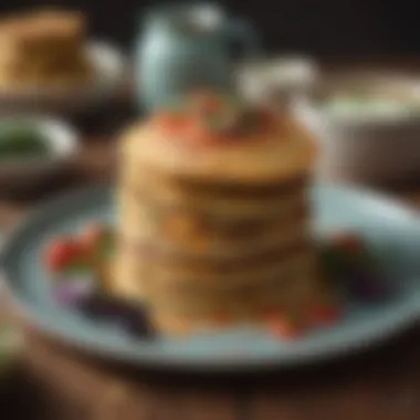 A colorful plate of assorted vegetable pancakes showcasing vibrant ingredients.
