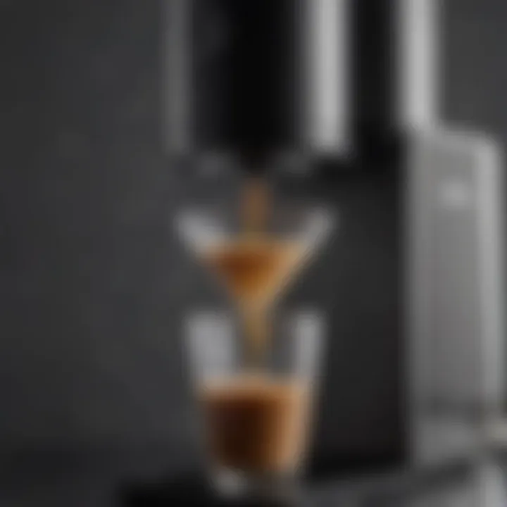 Close-up of the brewing apparatus highlighting its features