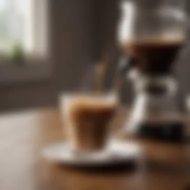Enjoying a Perfectly Brewed Cold Coffee A perfectly brewed cup of cold coffee served from the Yama brewer