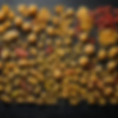 Complementary Ingredients for Unique Pasta Shapes An assortment of unique pasta shapes alongside ingredients that complement them.