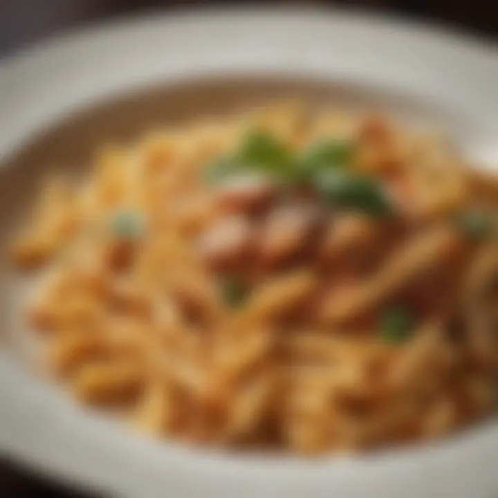 A traditional dish featuring a lesser-known pasta variety served elegantly.