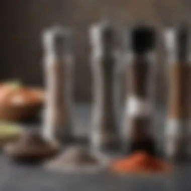 Diverse Market Options for Salt and Pepper Grinders Variety of salt and pepper grinders available on the market.
