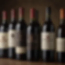 An elegant display of assorted wine bottles showcasing regional varieties.