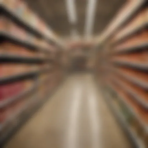 A well-stocked grocery aisle featuring Hormel products.