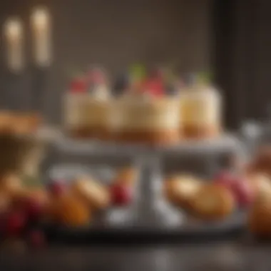 Delicious Desserts to Delight Your Guests Decadent dessert selection on a dessert stand
