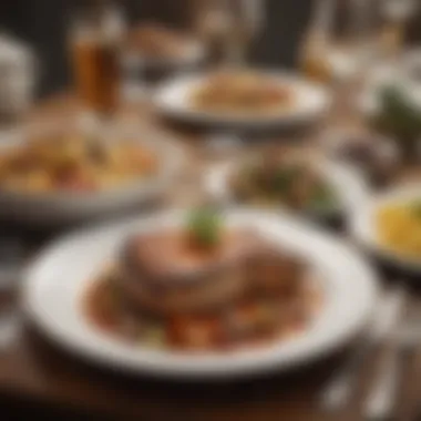 Main Courses Displayed on a Beautiful Table Elegant table setting with main courses