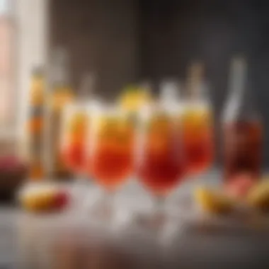 Refreshing drinks arranged in stylish glasses