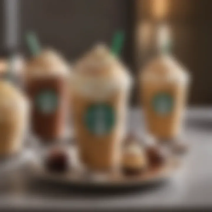 A refreshing Frappuccino paired with delectable desserts on a stylish table