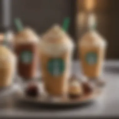 Perfect Pairings: Frappuccino and Delectable Desserts A refreshing Frappuccino paired with delectable desserts on a stylish table