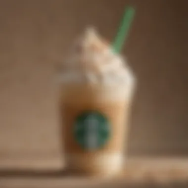 Indulging in the Creamy Texture of Frappuccino A beautifully blended Starbucks Frappuccino showcasing its creamy texture