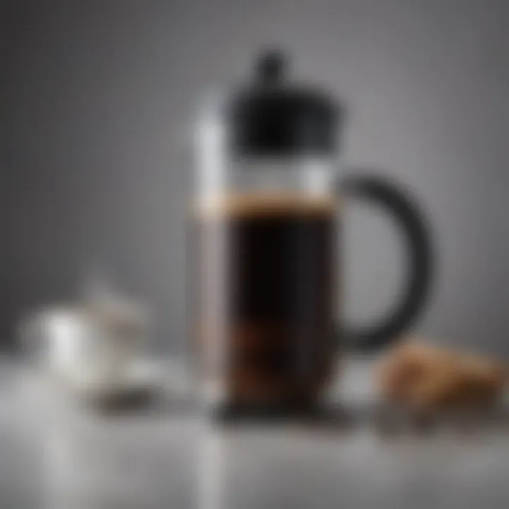 Artistic representation of French press coffee culture and its modern relevance.