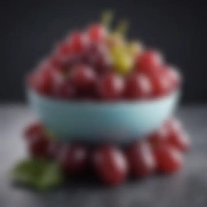 A bowl filled with fresh grapes reflecting health benefits