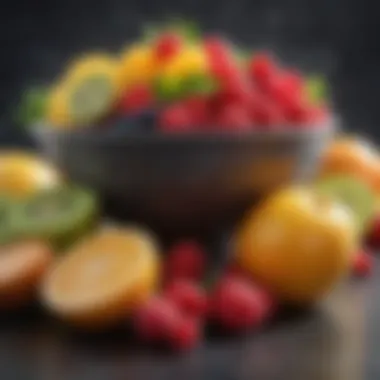 Fiber-Rich Fruits for Digestive Health A vibrant assortment of fiber-rich fruits