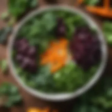 A colorful bowl of leafy greens and vegetables