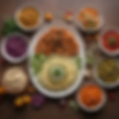 A Palette of Flavors: Engaging Dishes for Selective Tastes A colorful plate featuring a variety of vegetables and dips